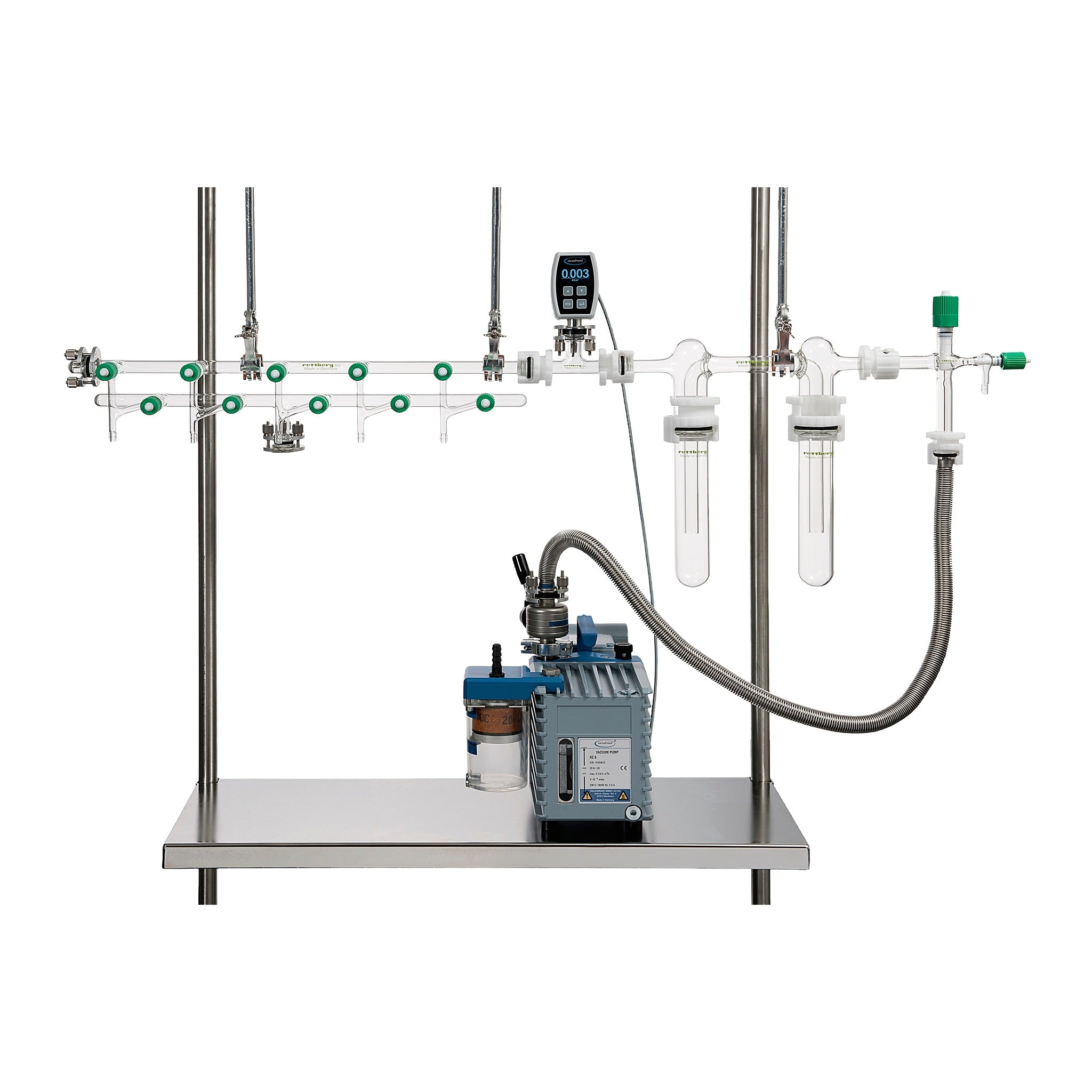 Schlenklinie - Arbeitsplatz Komplett - Set mit RZ 6 Drehschieberpumpe - LabStore | Gebr. Rettberg GmbH