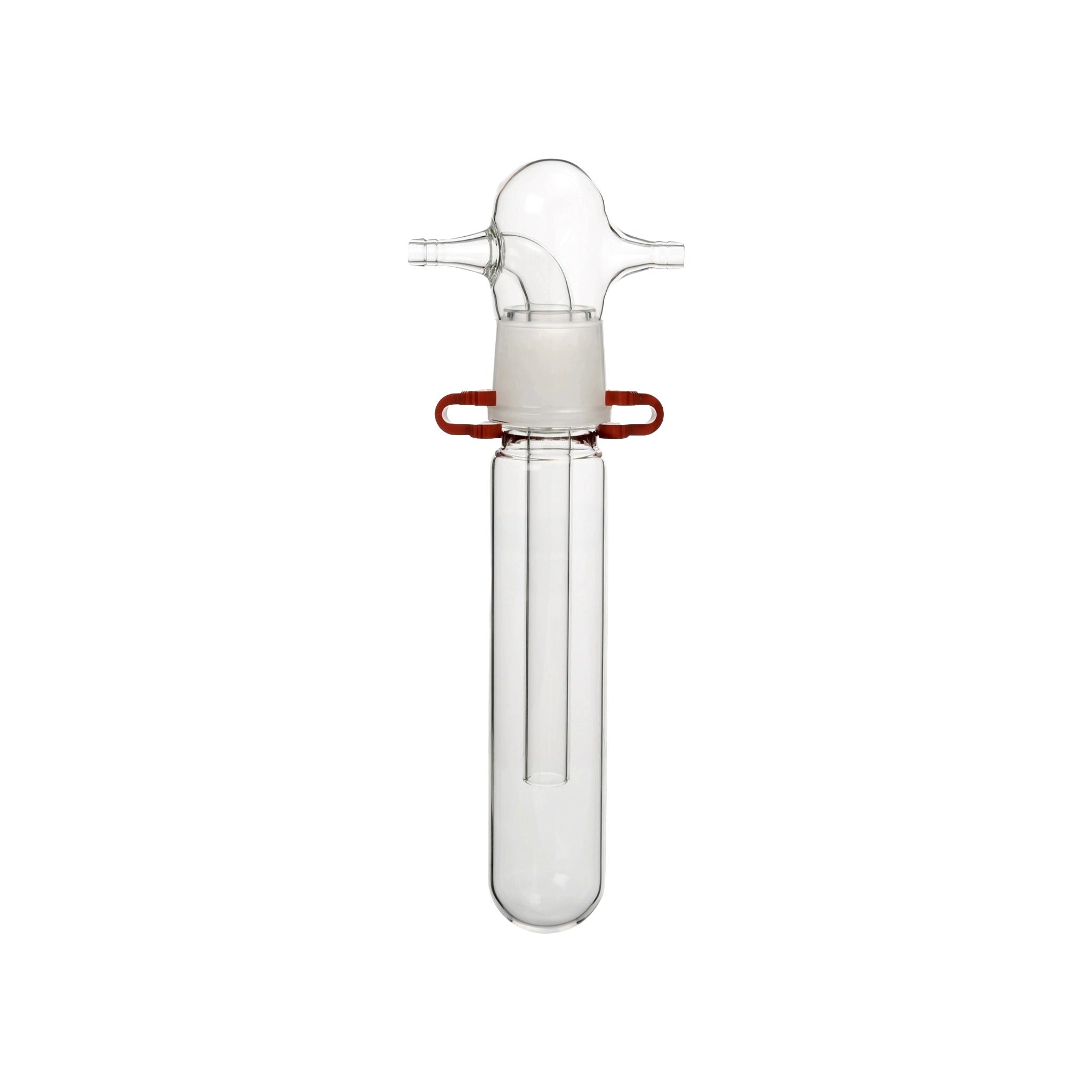 Kühlfalle zweiteilig mit seitlichen NS - Anschlüssen und Keck - Klemme, Borosilikatglas 3.3 - LabStore | Gebr. Rettberg GmbH