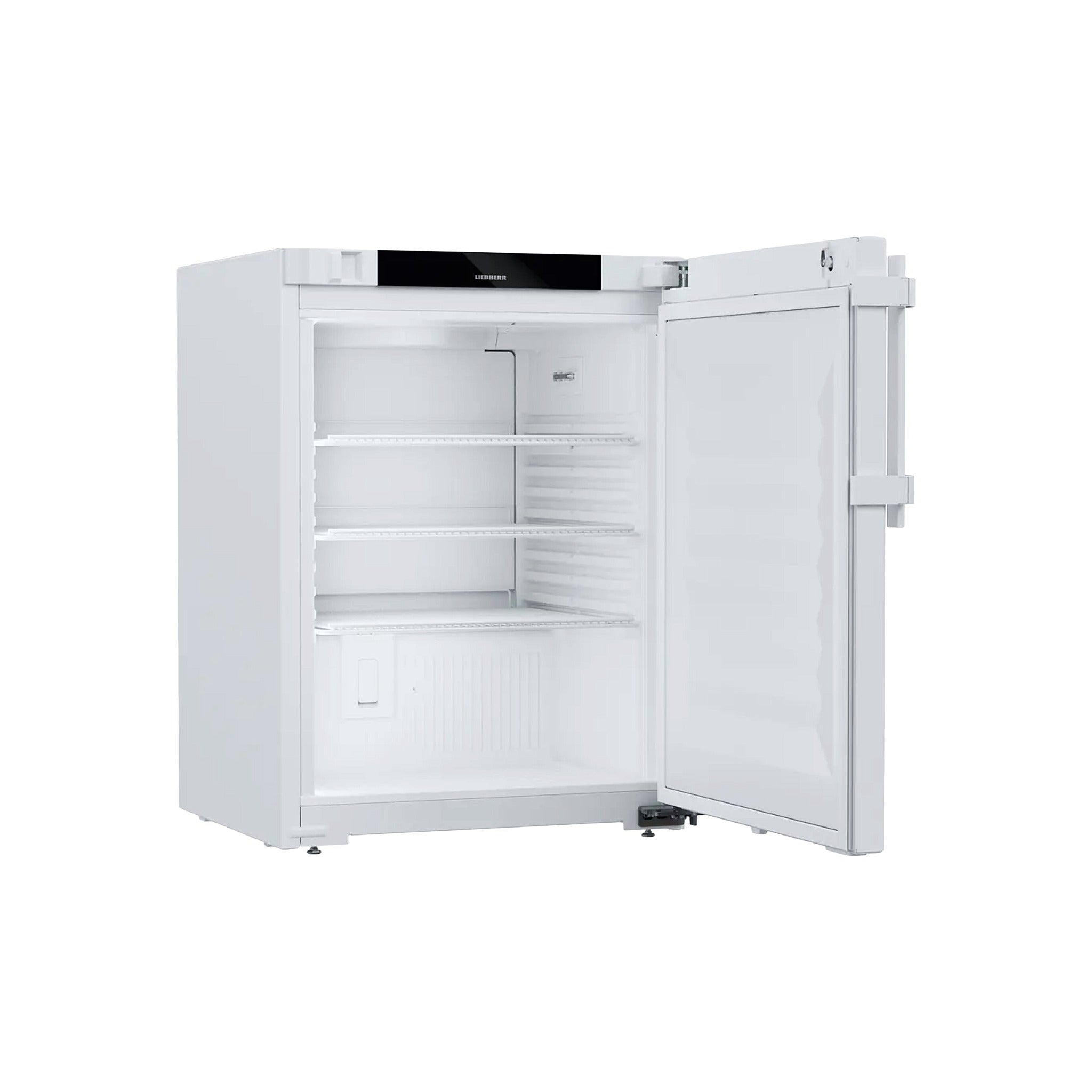 Liebherr SRTv 1501 Perfection – Under-counter laboratory refrigerator with forced-air cooling and solid door, 102 l net volume, ±2 °C temperature stability, DIN 13277