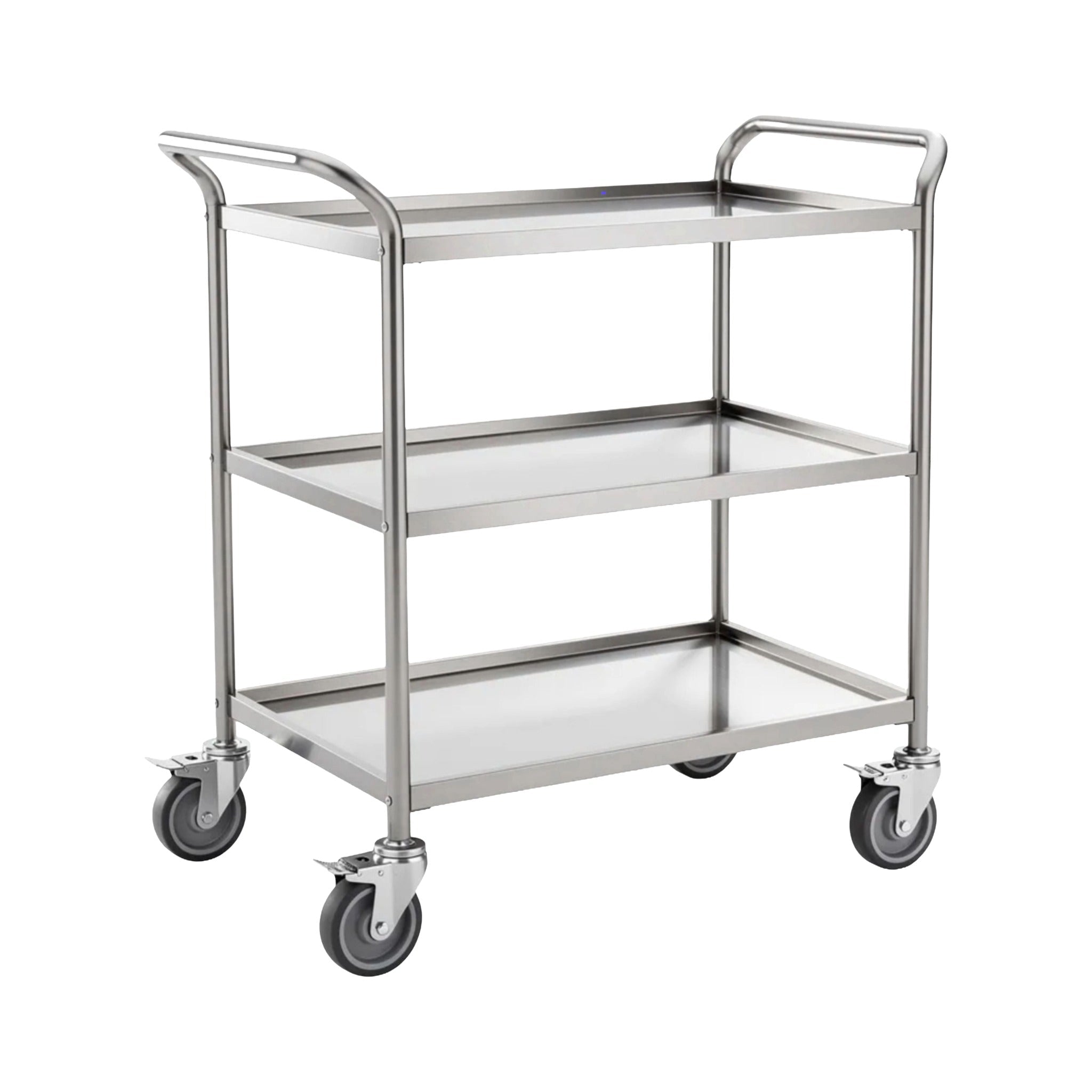 Edelstahl Transportwagen mit 4 Lenkrollen Ø 125 mm – 600×950 mm, 2 oder 3 Böden - LabStore | Gebr. Rettberg GmbH