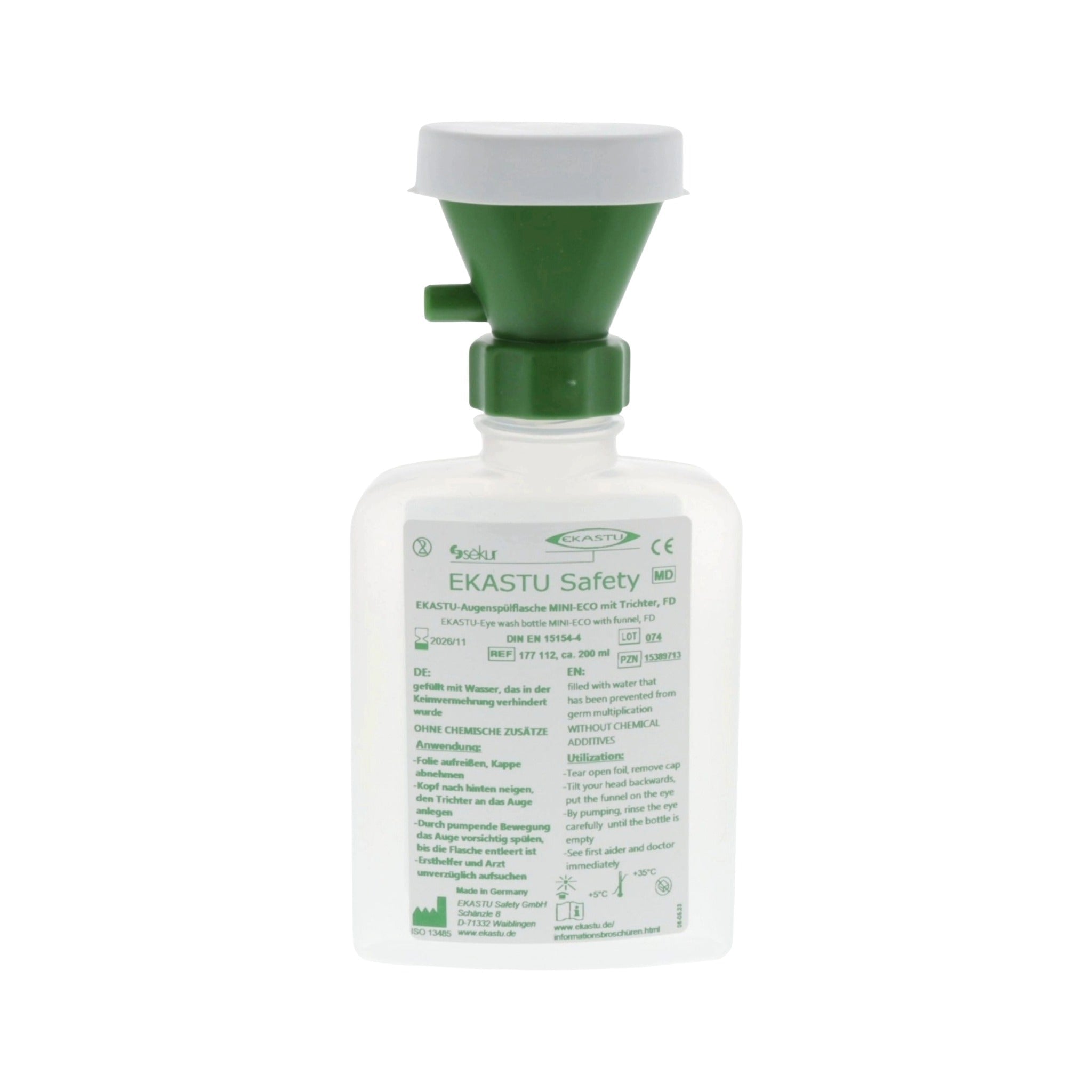 EKASTU - Augenspülflasche MINI - ECO mit Trichter 200 ml - LabStore | Gebr. Rettberg GmbH