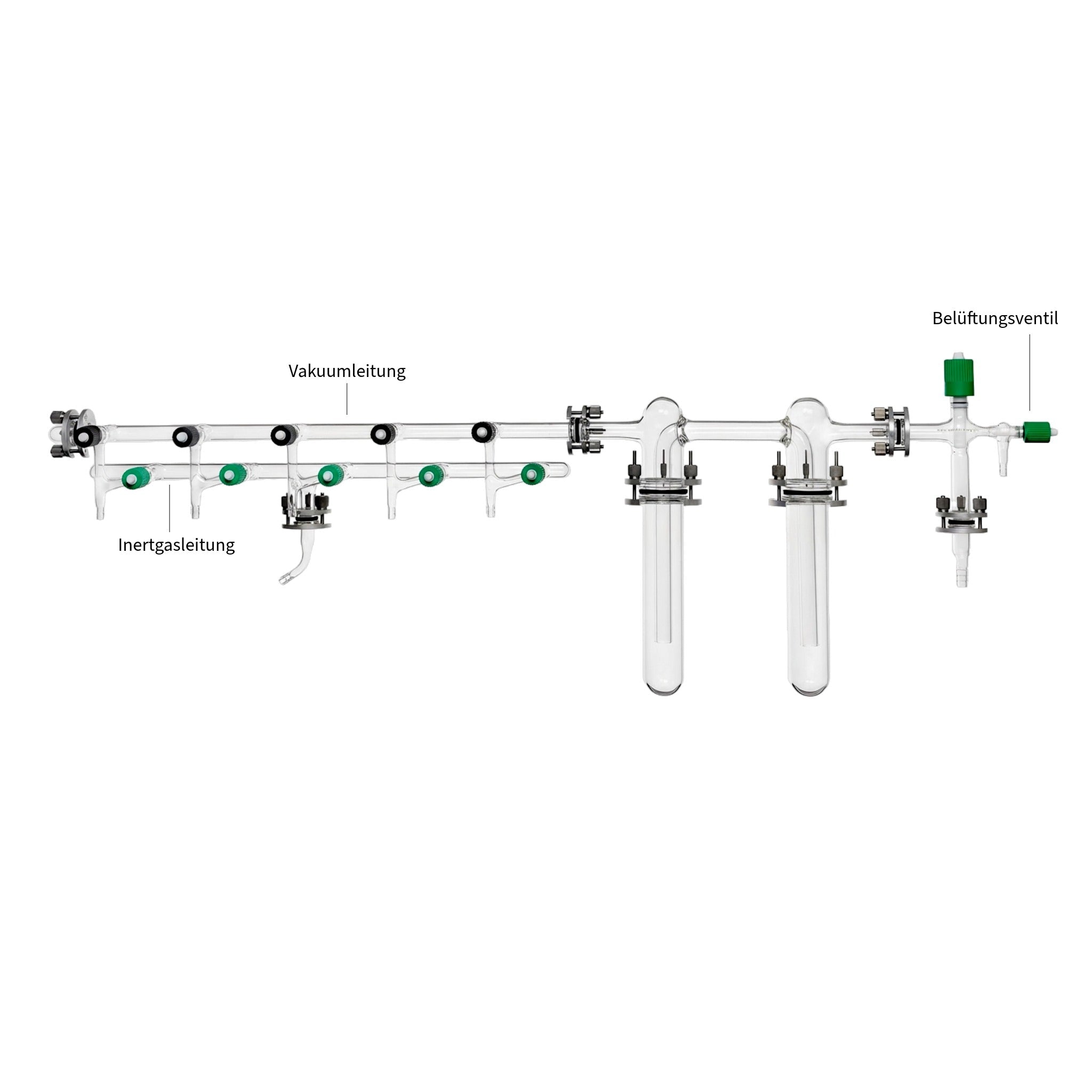 Premium Schlenkline - Arbeitsplatz mit Absperrventil und Vakuum - Doppelkühlfalle - LabStore | Gebr. Rettberg GmbH