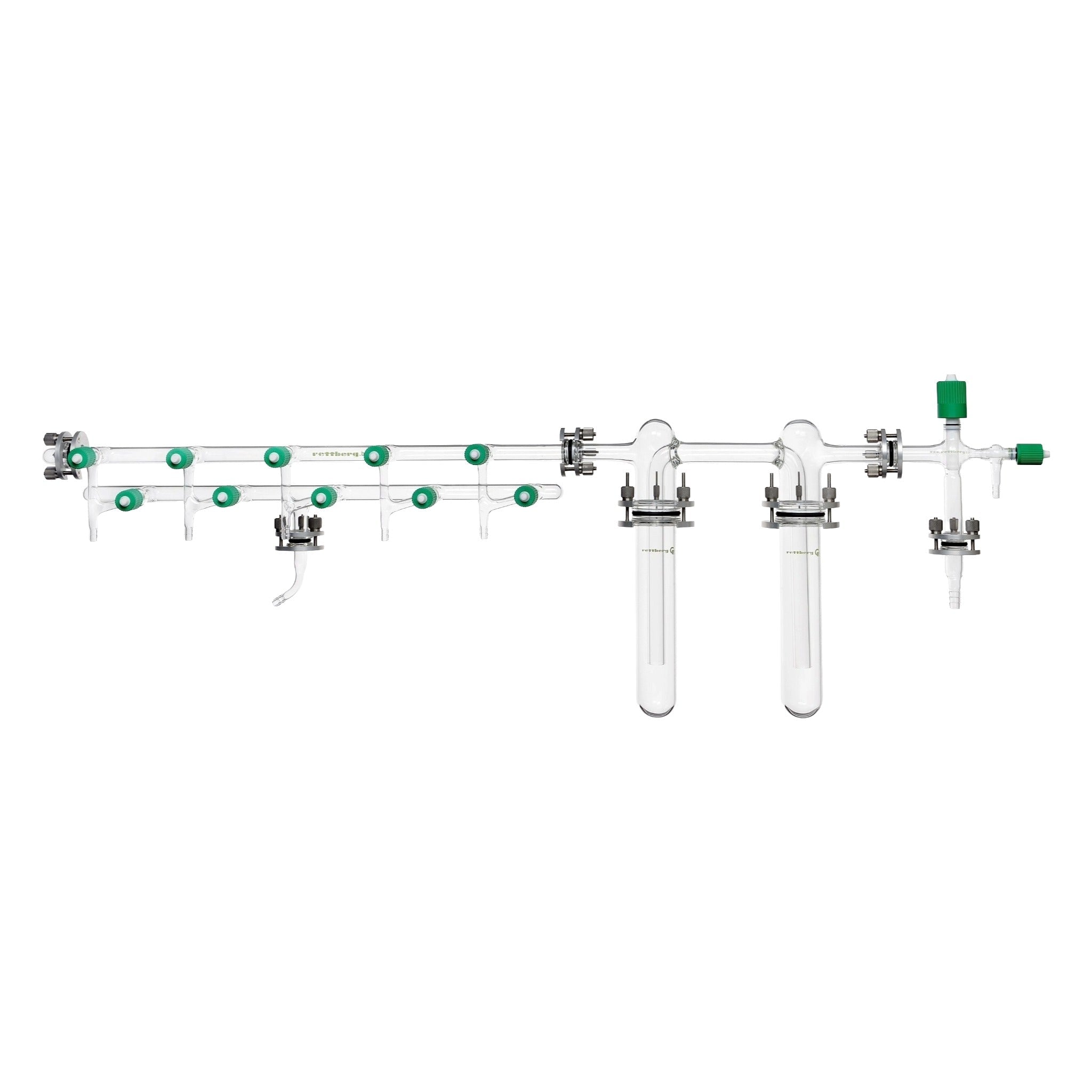 Premium Schlenkline - Arbeitsplatz mit Absperrventil und Vakuum - Doppelkühlfalle - LabStore | Gebr. Rettberg GmbH