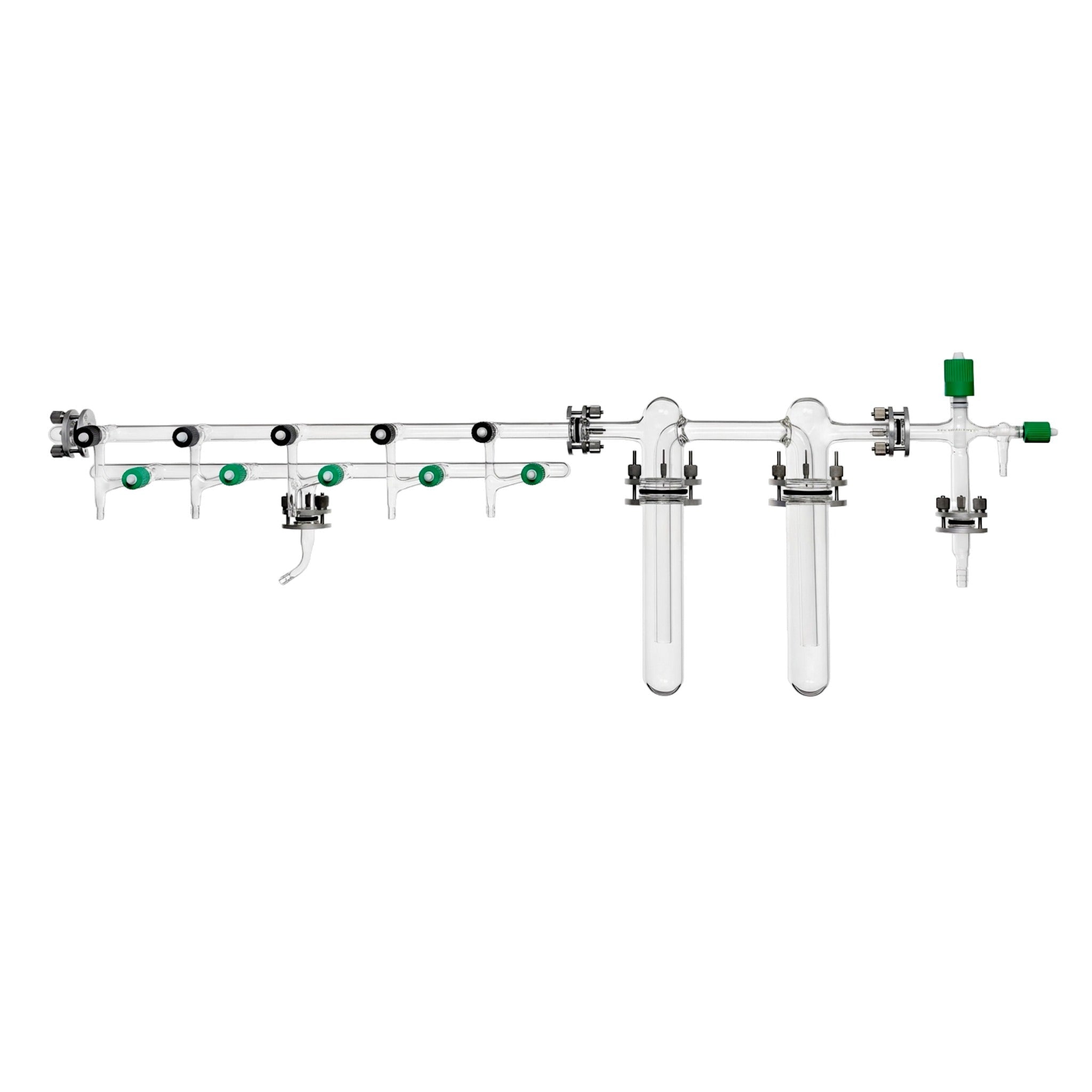 Premium Schlenkline - Arbeitsplatz mit Absperrventil und Vakuum - Doppelkühlfalle - LabStore | Gebr. Rettberg GmbH