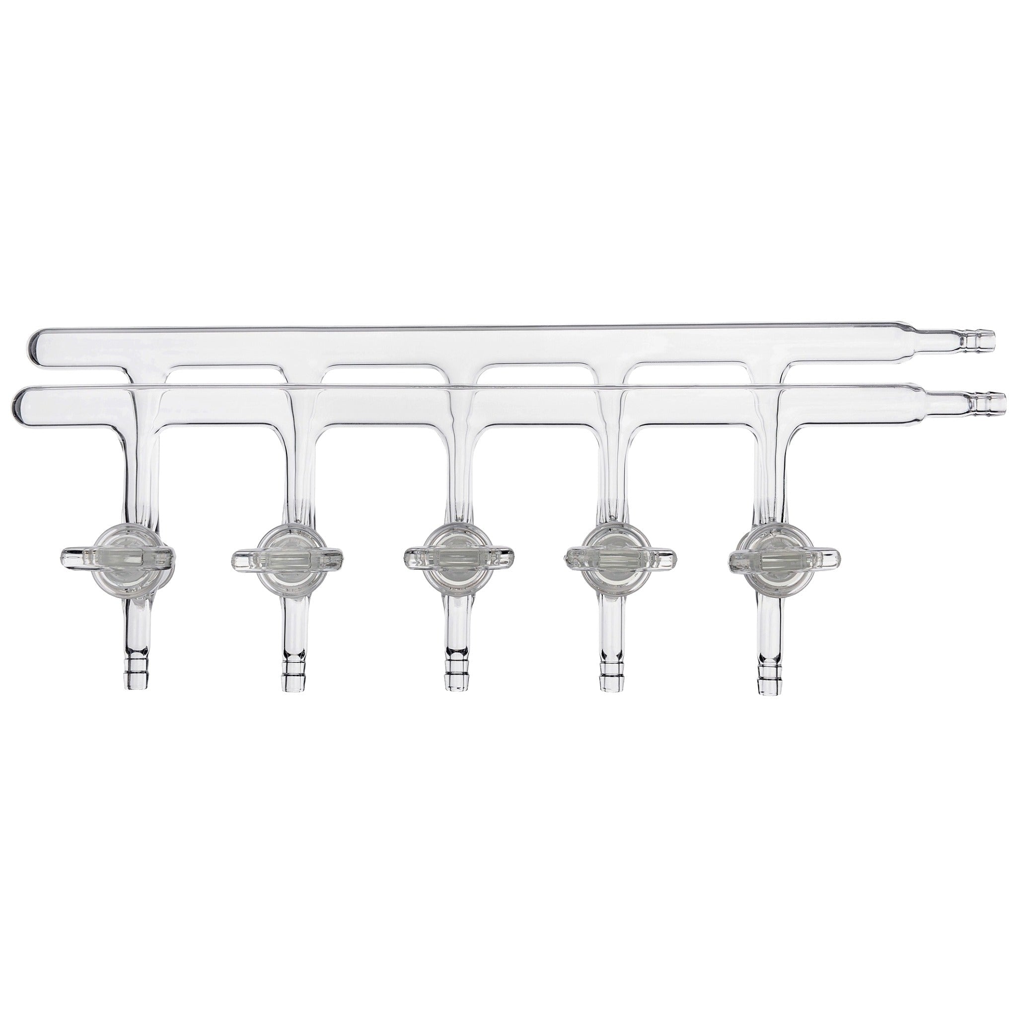 Schlenkline mit 5 Patenthähnen NS 18,8 aus Borosilikatglas 3.3 - LabStore | Gebr. Rettberg GmbH