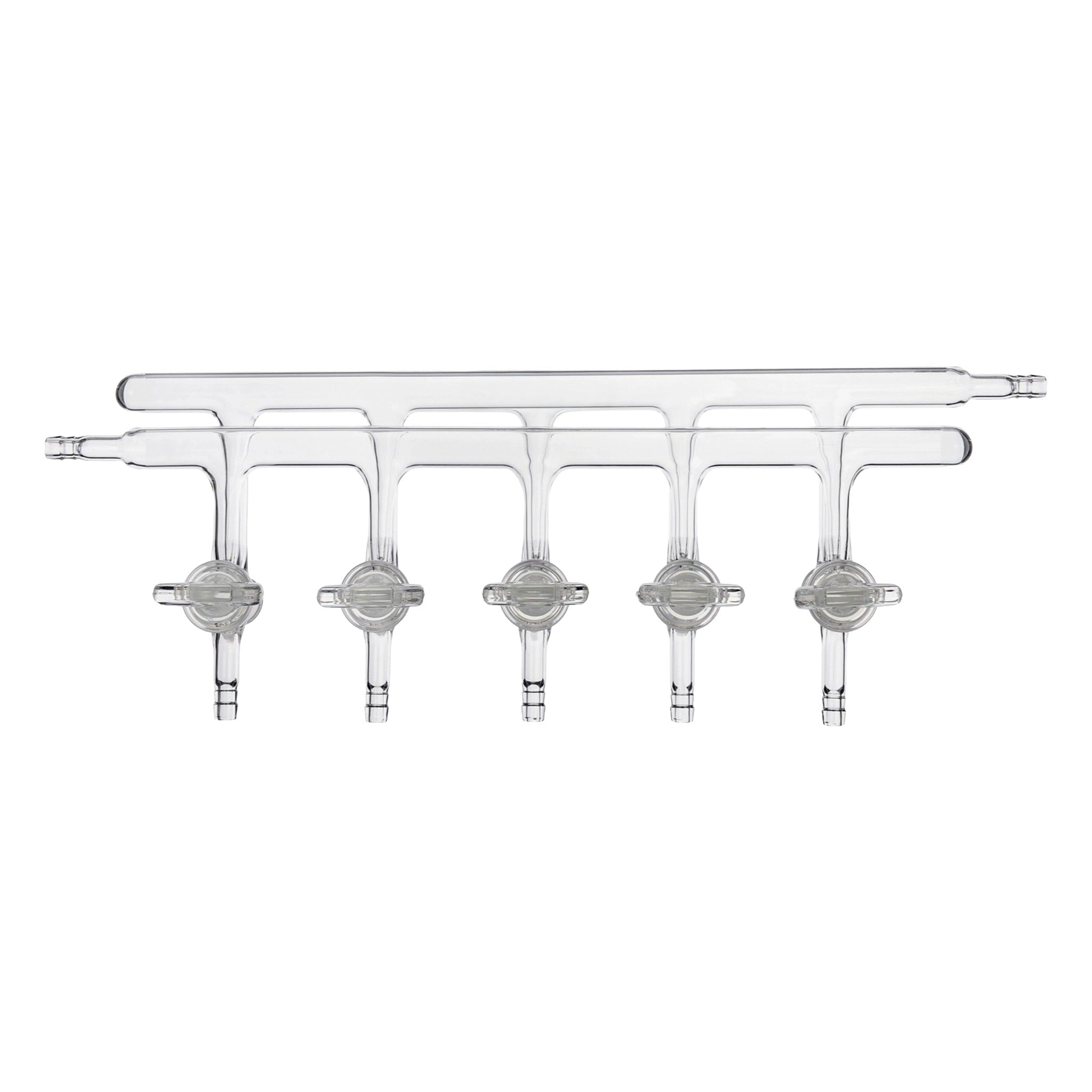 Schlenkline mit 5 Patenthähnen NS 18,8 aus Borosilikatglas 3.3 - LabStore | Gebr. Rettberg GmbH