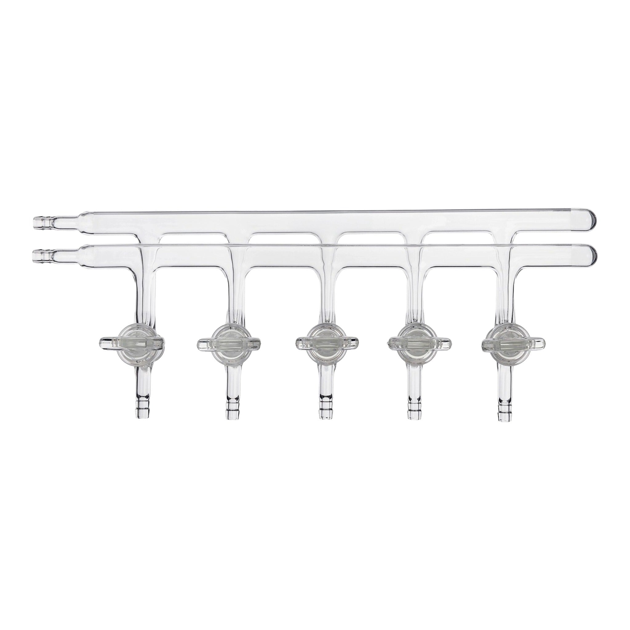 Schlenkline mit 5 Patenthähnen NS 18,8 aus Borosilikatglas 3.3 - LabStore | Gebr. Rettberg GmbH