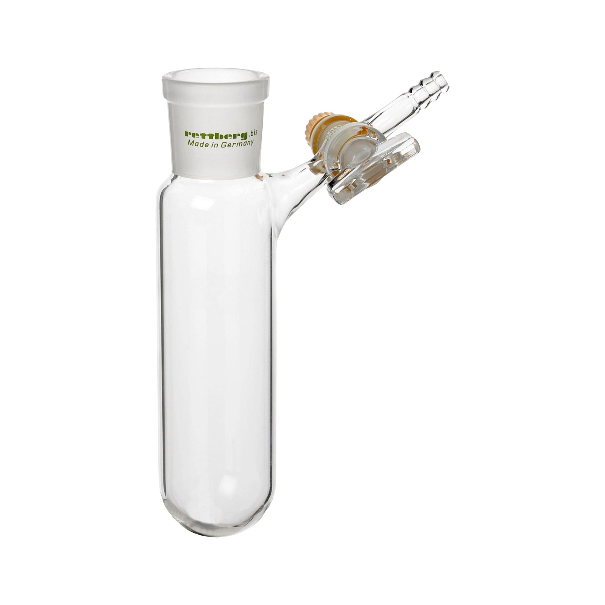 Schlenkrohr mit seitlichem Glashahn 2,5 mm und Olive 9 mm – Borosilikatglas 3.3 - LabStore | Gebr. Rettberg GmbH