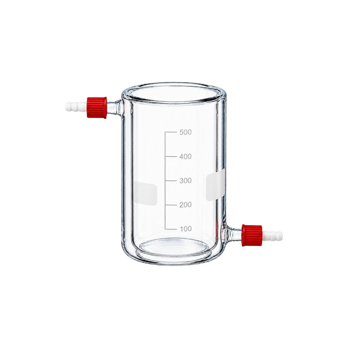 Temperierbecher aus Borosilikatglas 3.3 mit Glas- oder Kunststoff-Olive - LabStore | Gebr. Rettberg GmbH